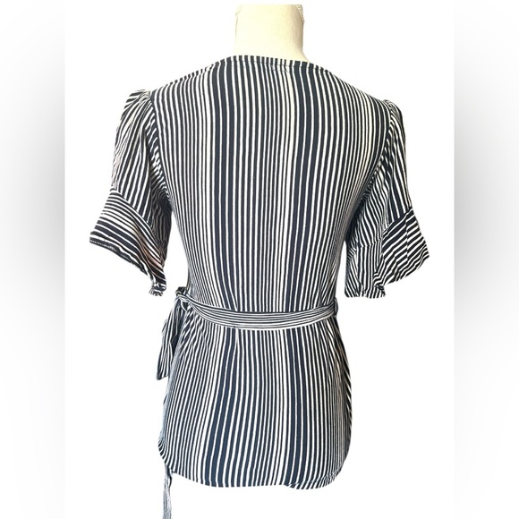 Free People Black and White Striped Blouse Sz.-S - Picture 9 of 13